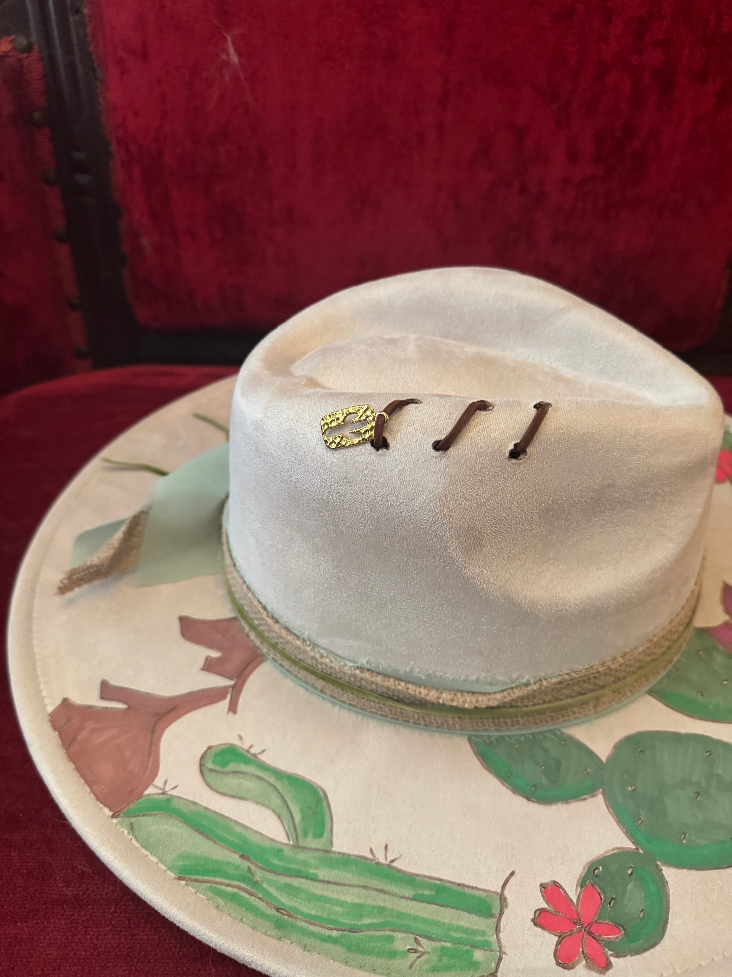 Cactus desert hat design hand painted