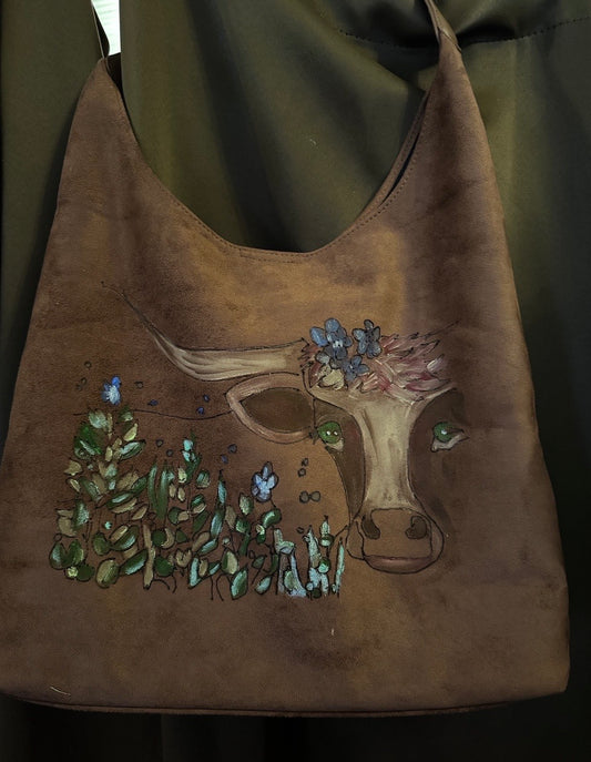 Highland Cow Purse Hand Painted